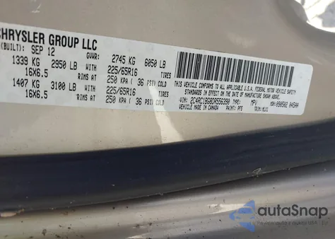 2013 Chrysler Town & Country Touring from USA, damaged, VIN 2C4RC1BG8DR556390